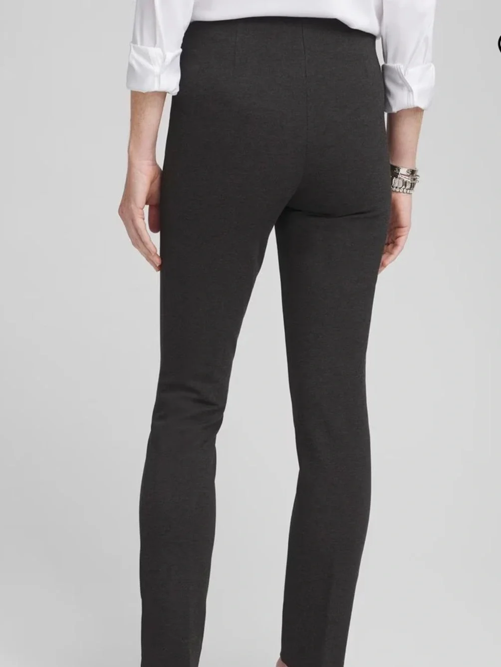 💕❤️🔥 chico's Juliet Trim Detail Ponte Ankle Pants10r - Picture 2 of 5